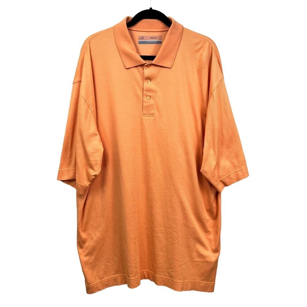 Cutter & Buck Mens Polo Shirt CB Dry Tec Short Sleeve Stitched Logo Orange XXL*